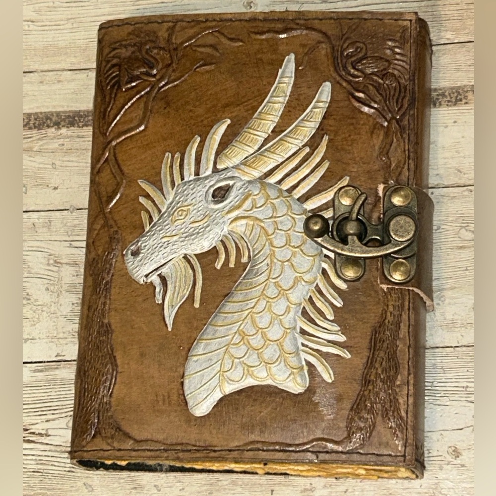 Vintage Dragon Leather Journal Diary 7”x 5” from Medieval Times